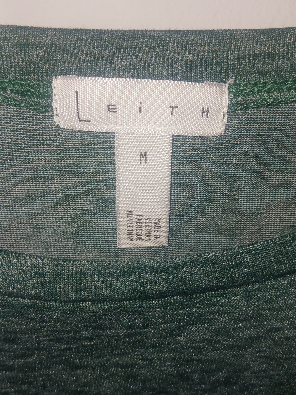 Leith Forest Green Long Sleeve Ruched-Waist Knit Dress - Picture 4 of 4